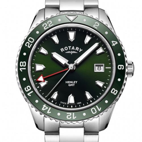 Rotary Henley Green Stainless Steel Quartz Watch GB05108 24